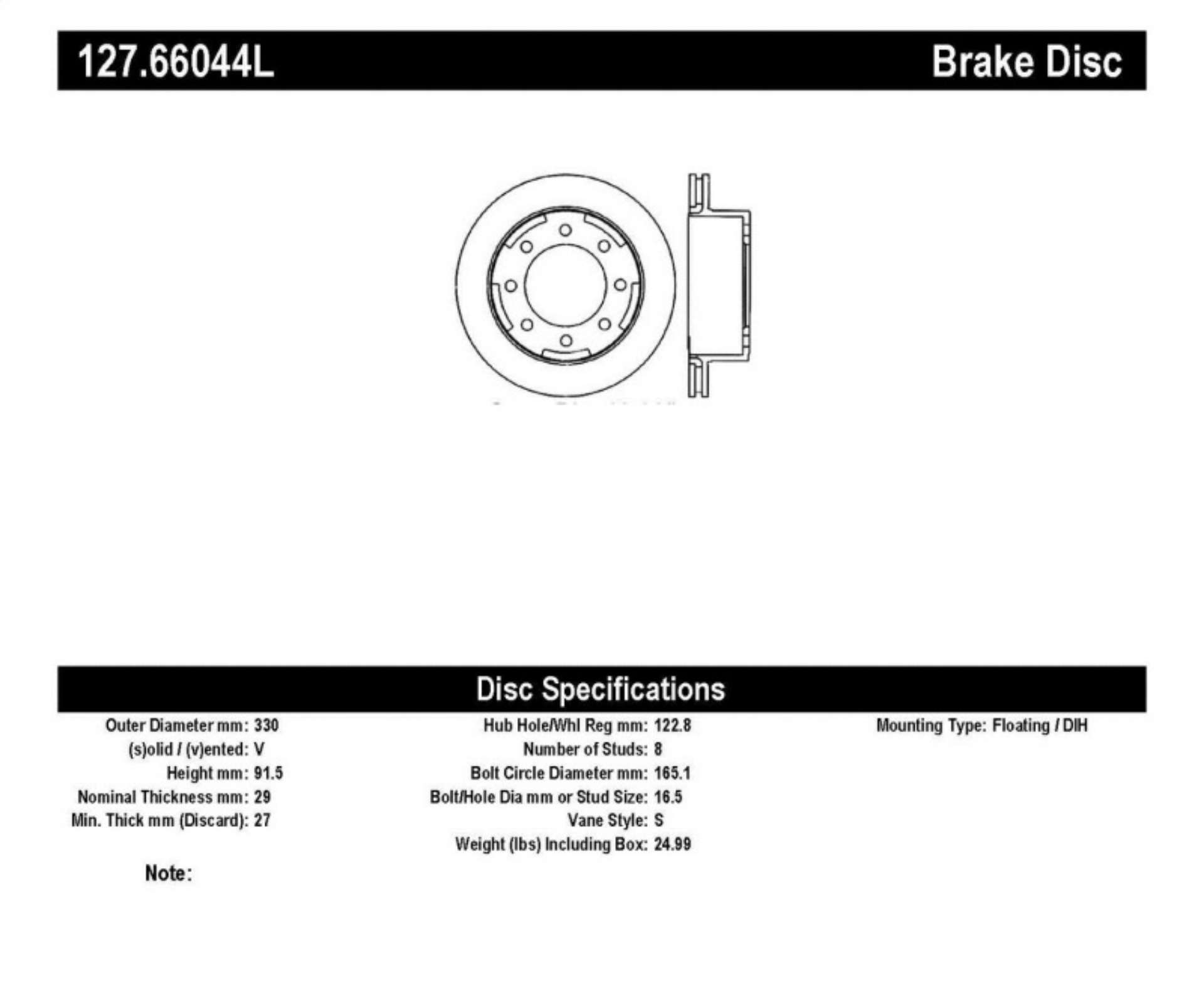 Picture of StopTech 03-06-08-09 Chevy Avalanche 2500 - 04-09 Silverado 3500 4WD-06-09 2WD Single Rear Wheel