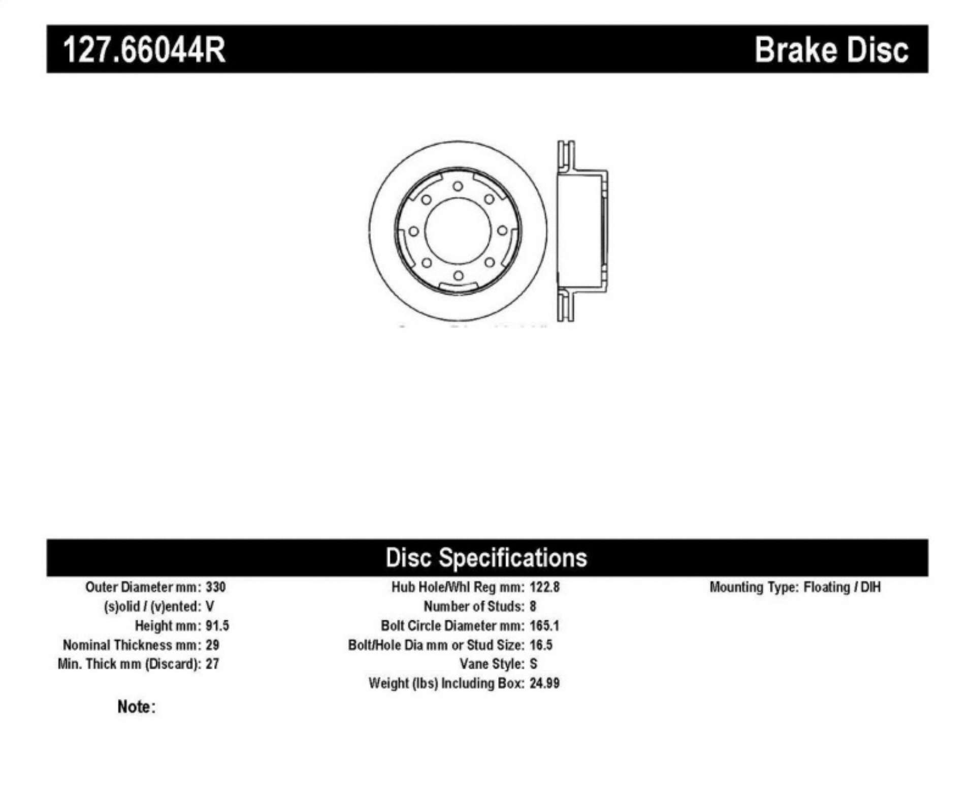 Picture of StopTech 03-06-08-09 Chevy Avalanche 2500 - 04-09 Silverado 3500 4WD-06-09 2WD Single Rear Wheel