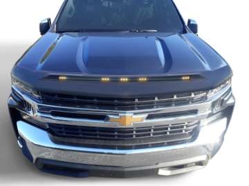 Picture of AVS 22-23 Chevy Silverado 1500 Excl- ZR2-LT TB Aeroskin Low Profile Hood Shield w-Lgt - Blk