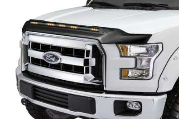 Picture of AVS 2015-2019 Ford F150 Aeroskin Low Profile Hood Shield w- Lights - Black