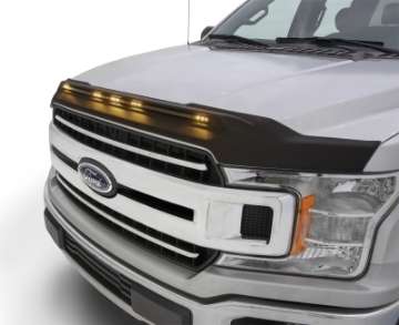 Picture of AVS 2015-2019 Ford F150 Aeroskin Low Profile Hood Shield w- Lights - Black