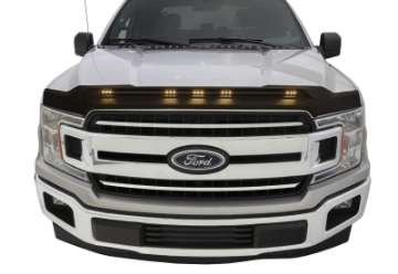 Picture of AVS 2015-2019 Ford F150 Aeroskin Low Profile Hood Shield w- Lights - Black