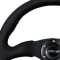 Picture of NRG Reinforced Steering Wheel 350mm - 2-5in- DeepBlk Alcantara Comfort Grip w-4mm Matte Blk Spokes