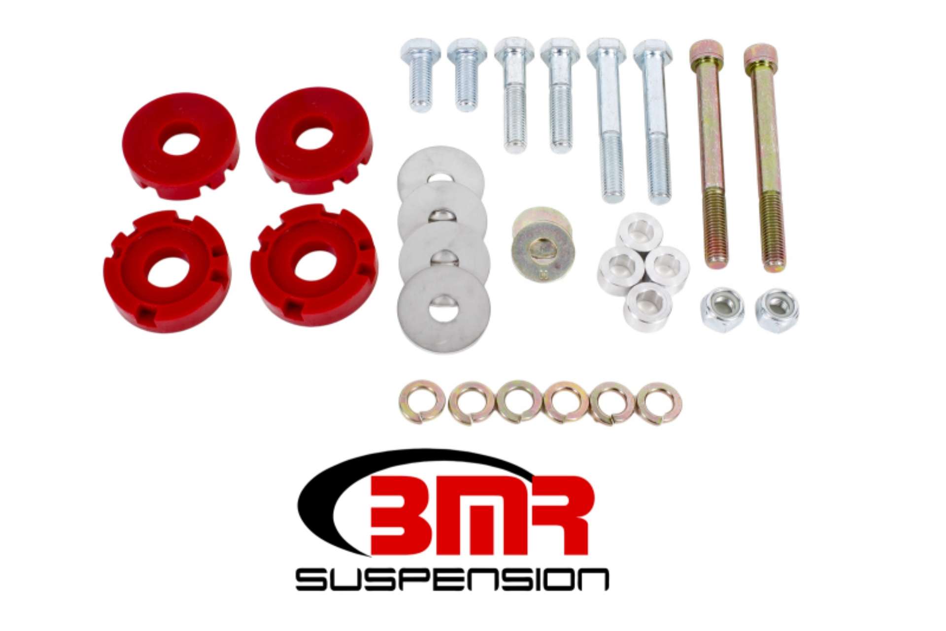 Picture of BMR 15-17 S550 Mustang Differential Lockout Bushing Kit Polyurethane - Red