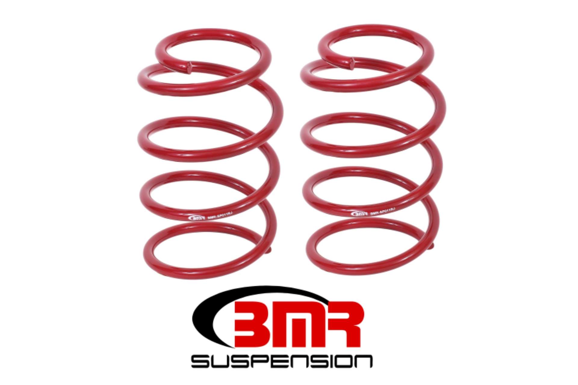 Picture of BMR 05-14 S197 Mustang GT Front Performance Version Lowering Springs - Red