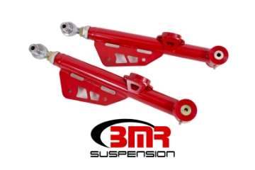 Picture of BMR 79-98 Fox Mustang On-Car Adj- Lower Control Arms - Rod End Combo Polyurethane - Red