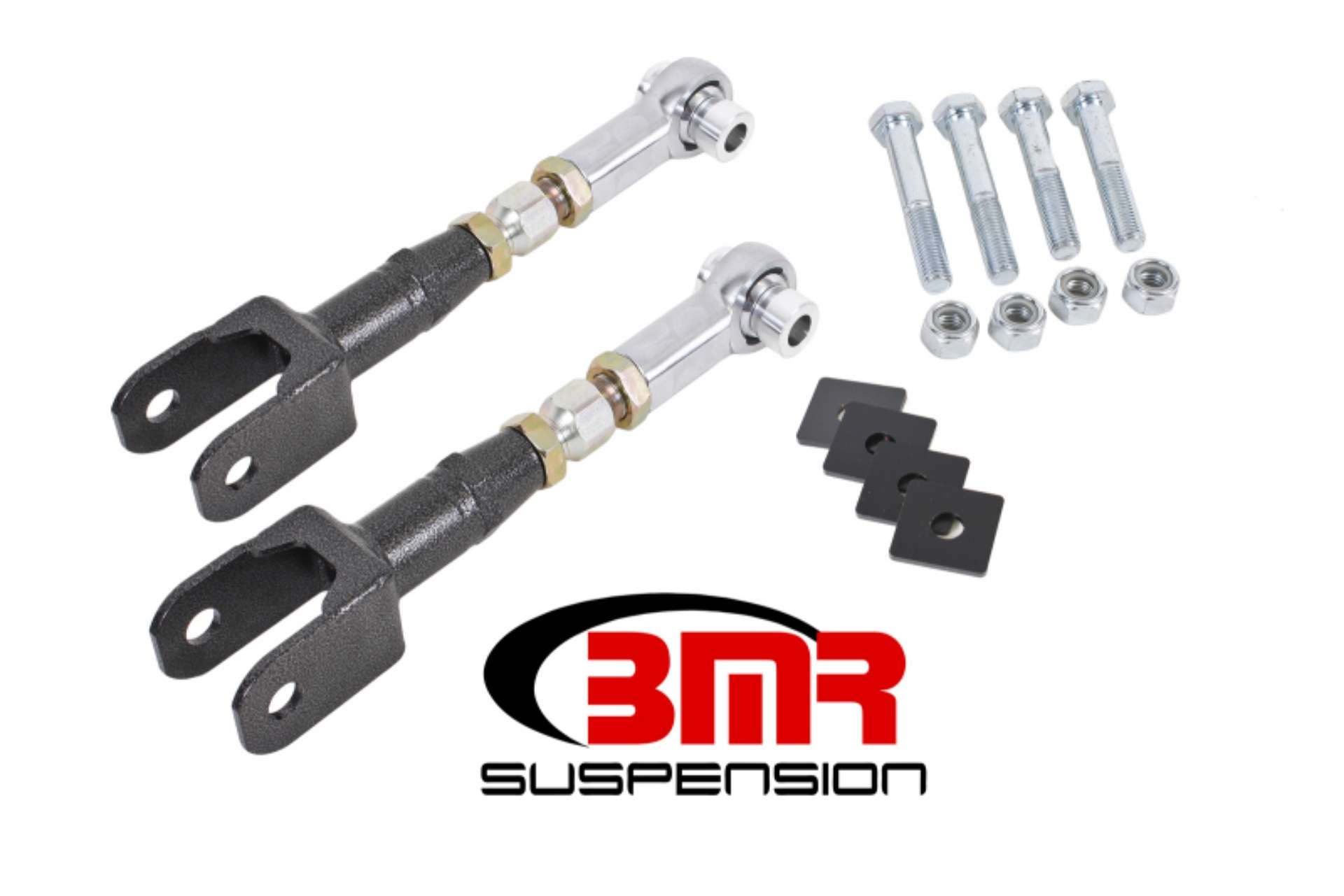 Picture of BMR 15-17 S550 Mustang Rear On-Car Adj- Rod Ends Toe Rods - Black Hammertone