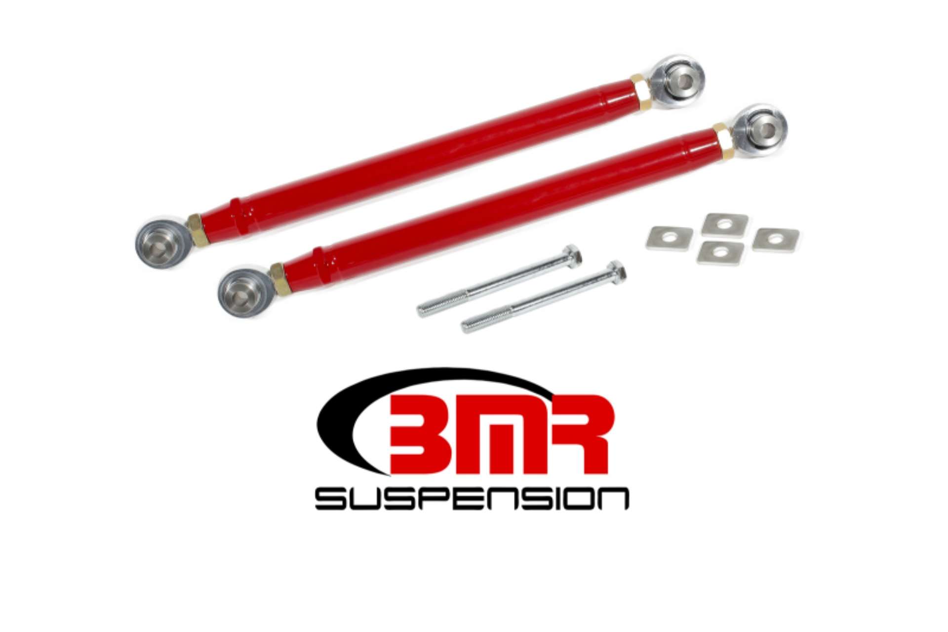 Picture of BMR 16-17 6th Gen Camaro Rear Double Adj- Rod Ends Toe Rods - Red