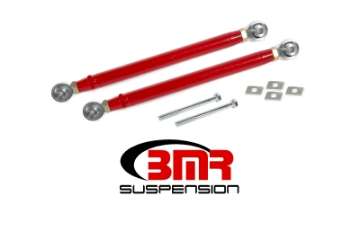 Picture of BMR 16-17 6th Gen Camaro Rear Double Adj- Rod Ends Toe Rods - Red