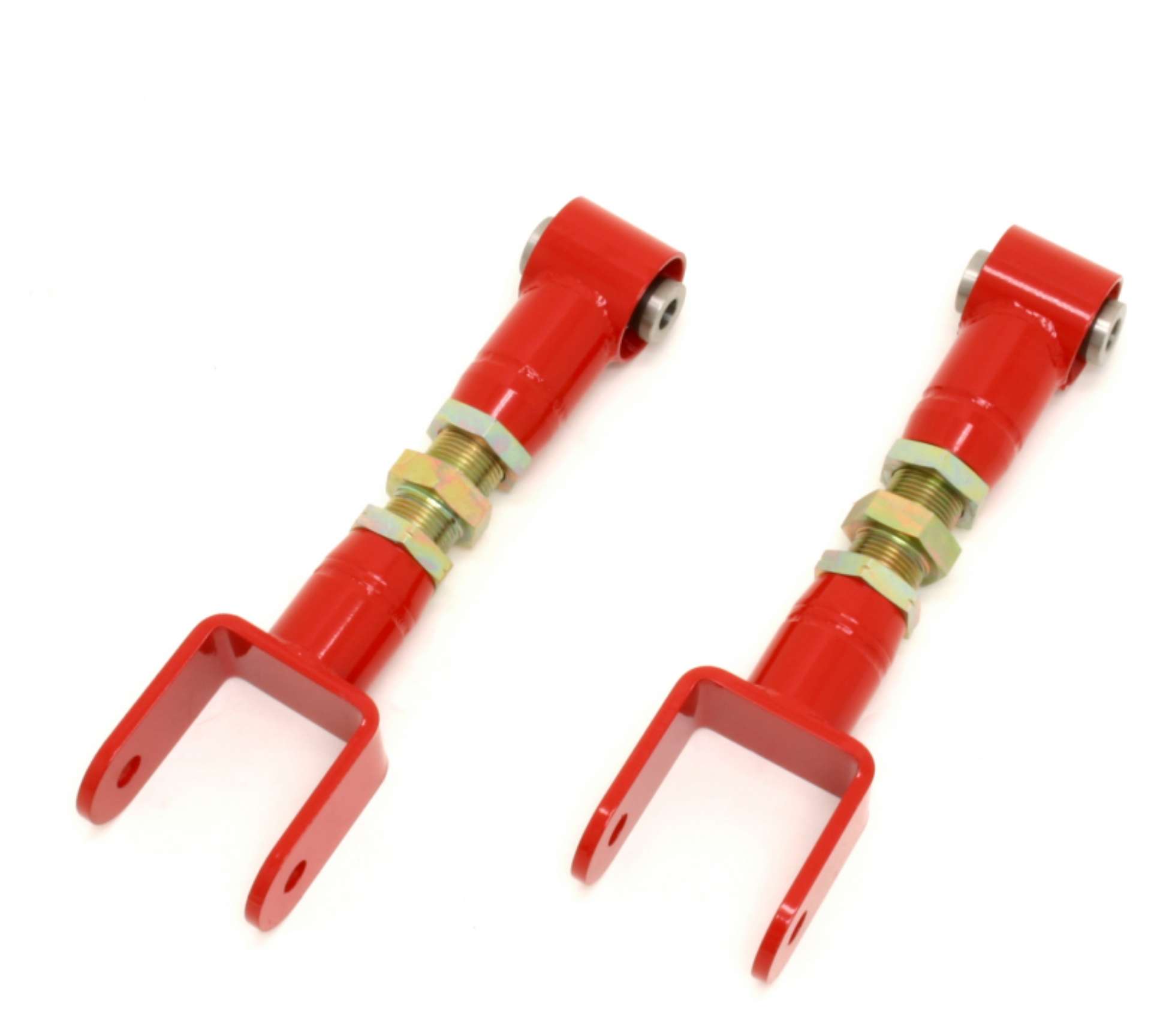 Picture of BMR 79-04 Fox Mustang Upper Control Arms On-Car Adj- w- Spherical Bearings - Red