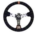 Picture of NRG Reinforced Steering Wheel 350mm - 3in- Deep Blk Suede w-Color Stitch Kyle Mohan Edition