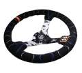 Picture of NRG Reinforced Steering Wheel 350mm - 3in- Deep Blk Suede w-Color Stitch Kyle Mohan Edition