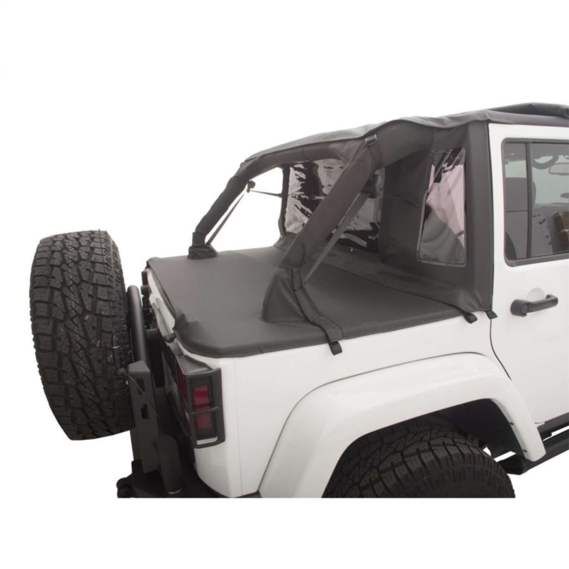 Picture of Rampage 2007-2018 Jeep WranglerJK Unlimited 4-Door Trailview Tonneau Top - Black Diamond