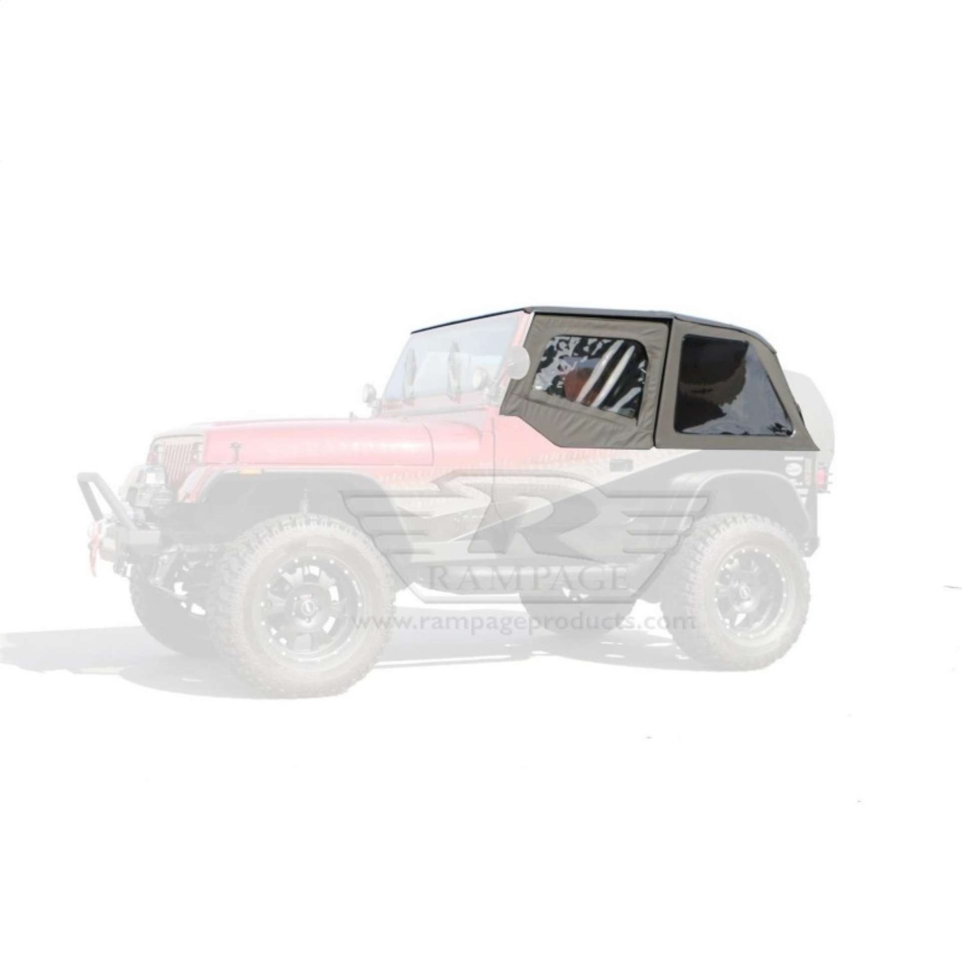 Picture of Rampage 1992-1995 Jeep WranglerYJ Frameless Soft Top Kit - Black Diamond