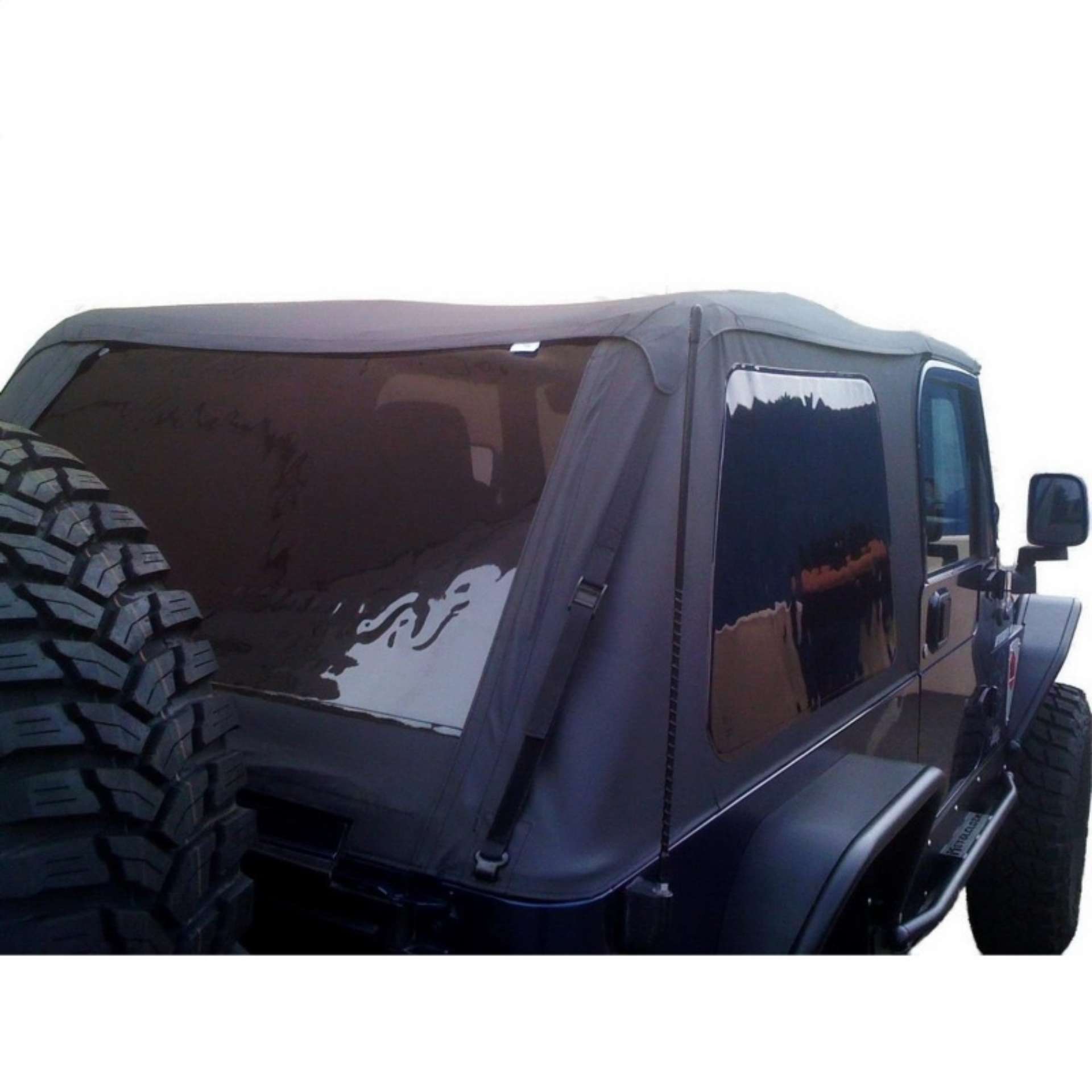 Picture of Rampage 1997-2006 Jeep WranglerTJ Excludes LJ Unlimited Frameless Soft Top Kit - Black Diamond