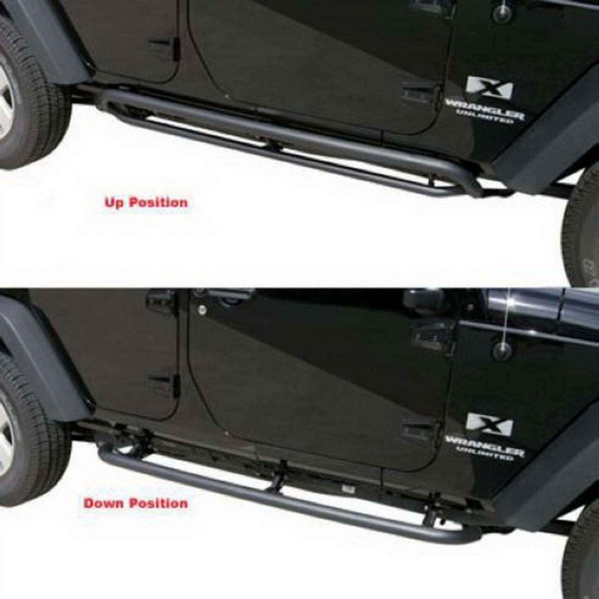 Picture of Rampage 2007-2018 Jeep WranglerJK Srs Side Bar Rockerguard Step - Black