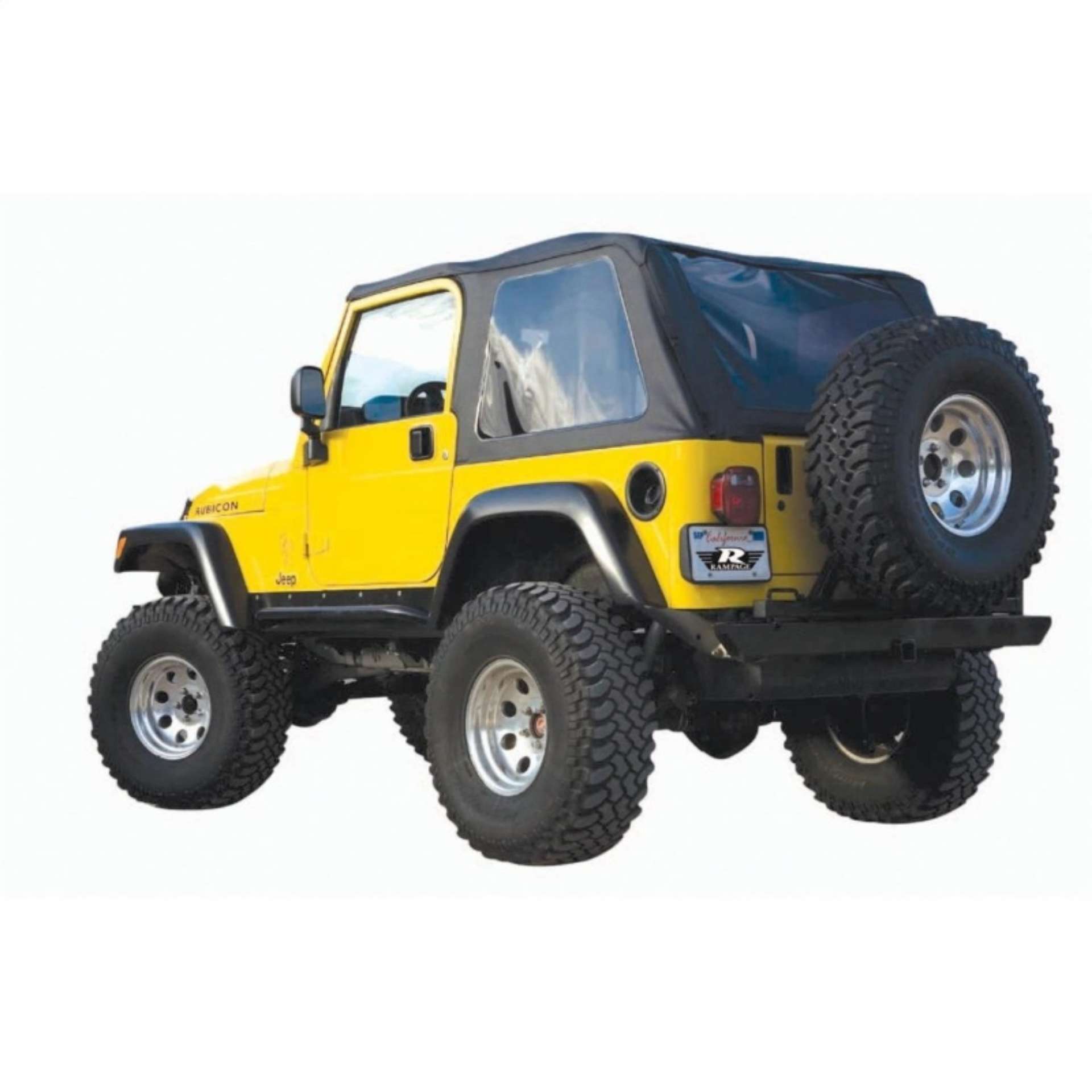 Picture of Rampage 1997-2006 Jeep WranglerTJ Excludes LJ Unlimited Frameless Soft Top Kit - Black Diamond