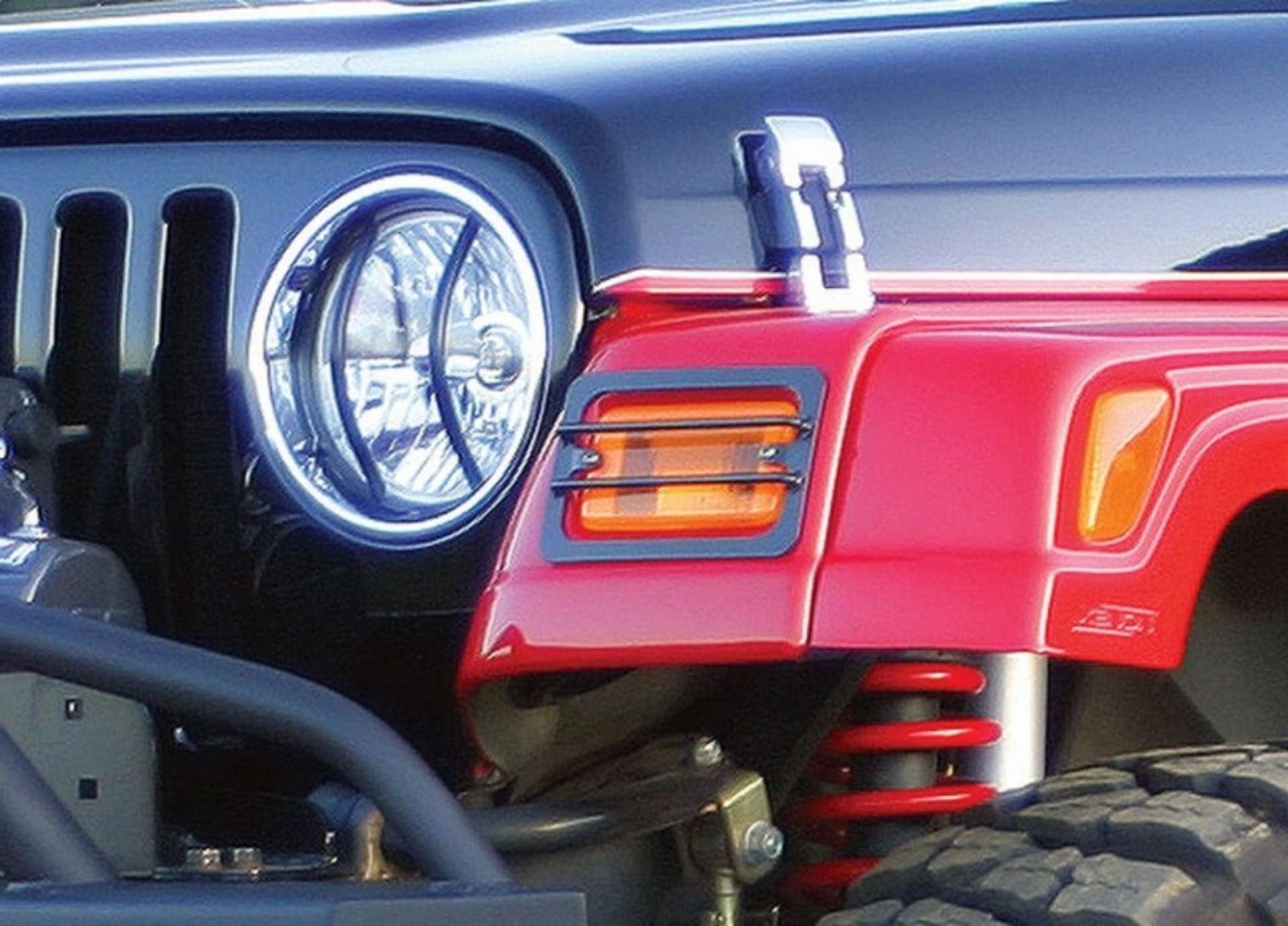 Picture of Rampage 1997-2006 Jeep WranglerTJ Euro Front Light Guard Kit - Black