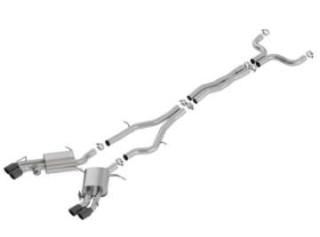 Picture of Borla 16-18 Cadillac CTS-V 6-2L V8 2-75in Diameter S Type Catback Exhaust w- Valves Black Chrome Tip