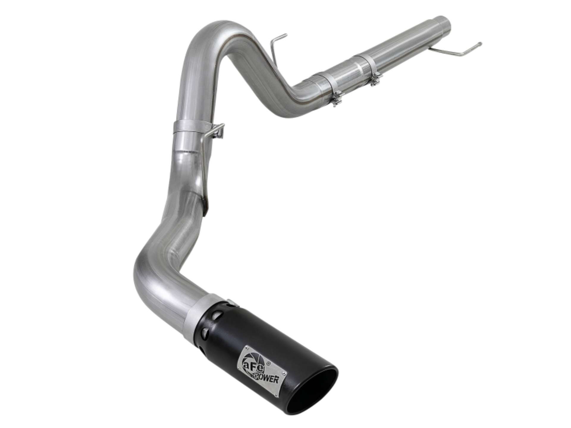 Picture of aFe Large Bore-HD 4in 409 SS DPF-Back Exh 18-19 Ford F-150 V6-3-0L td w- Black Tip