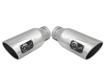 Picture of aFe MACH Force-XP 304 SS Single Wall Polished Exhaust Tip Pair 4in Inlet x 6in Outlet x 15in L