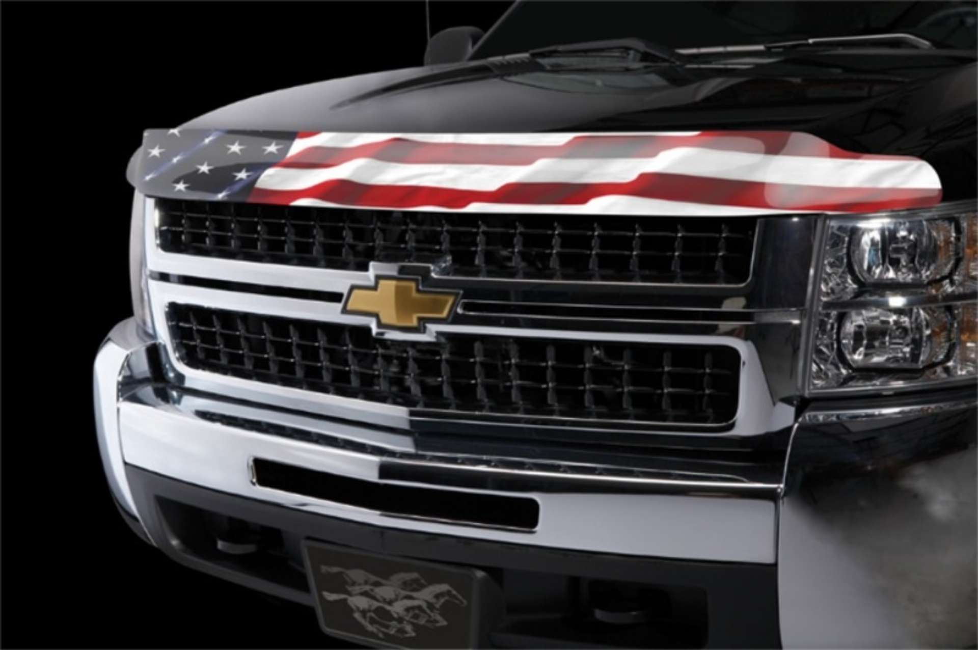 Picture of Stampede 2007-2010 Chevy Silverado 2500 HD Vigilante Premium Hood Protector - Flag