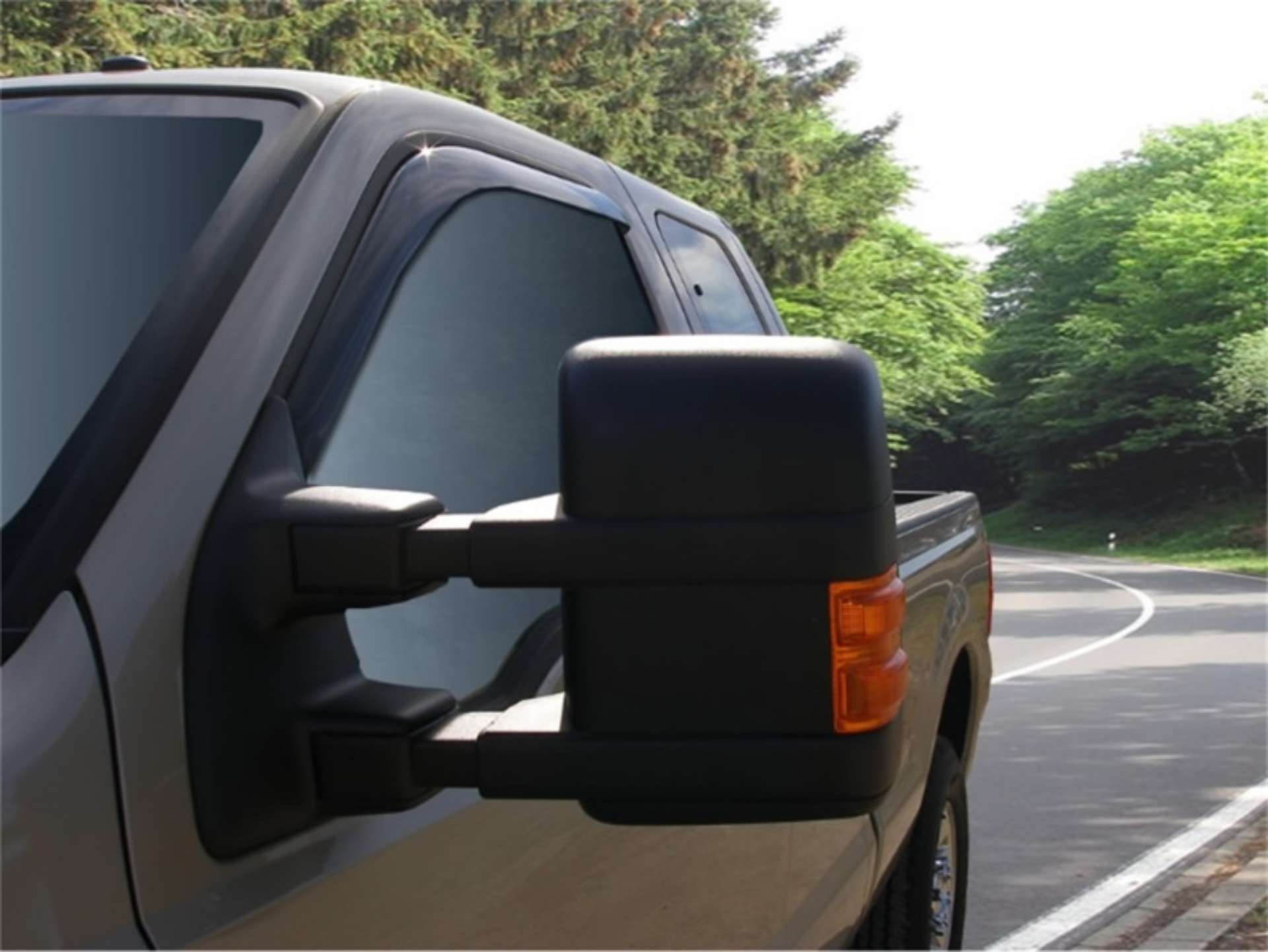 Picture of Stampede 1999-2016 Ford F-250 Super Duty Crew Cab Pickup Snap-Inz Sidewind Deflector 2pc - Smoke