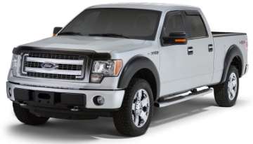 Picture of Stampede 2009-2014 Ford F-150 Crew Cab Pickup Snap-Inz Sidewind Deflector 4pc - Smoke