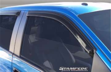 Picture of Stampede 2009-2014 Ford F-150 Crew Cab Pickup Tape-Onz Sidewind Deflector 4pc - Smoke