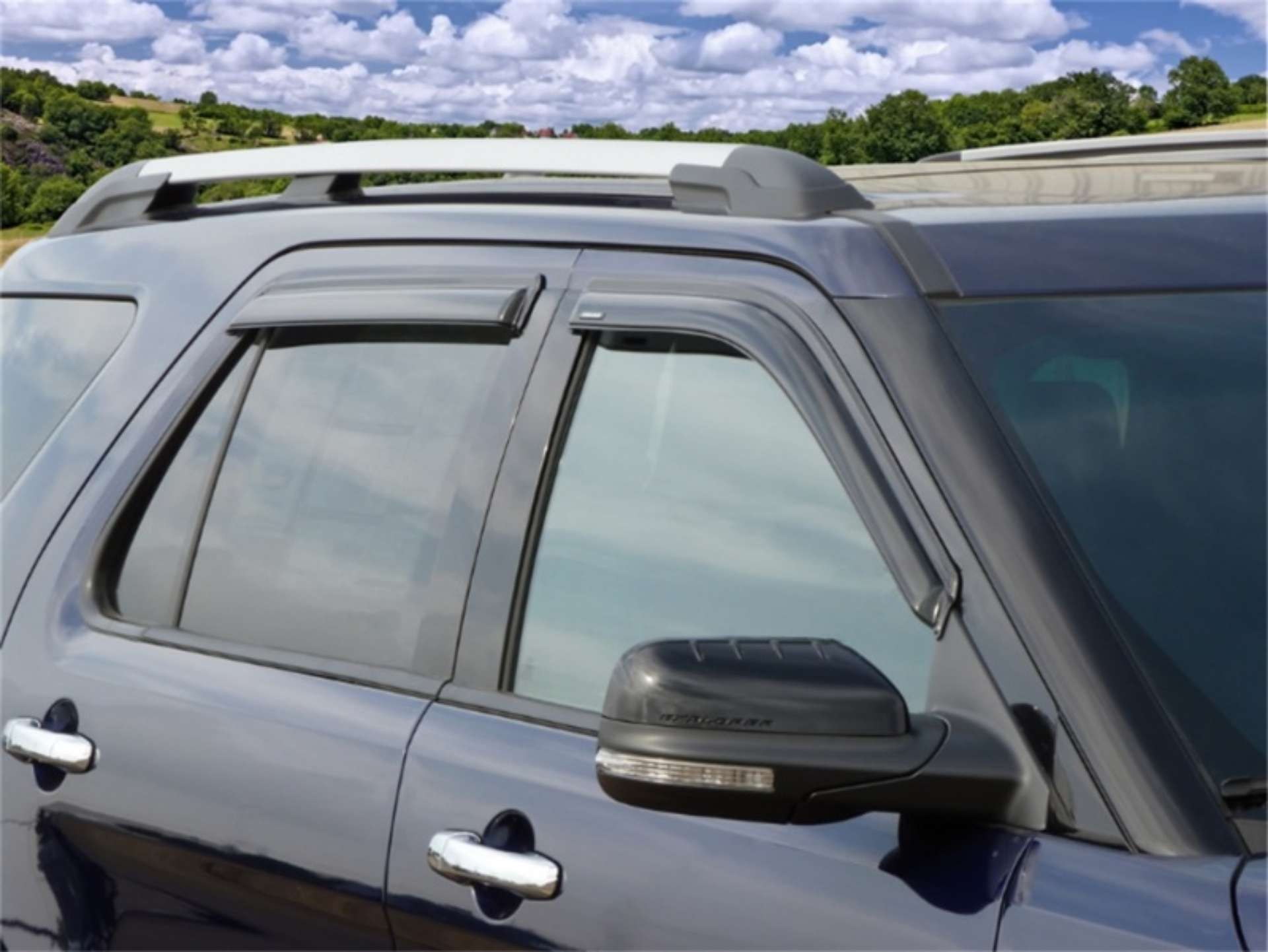 Picture of Stampede 2011-2019 Ford Explorer Tape-Onz Sidewind Deflector 4pc - Smoke