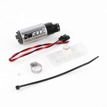 Picture of DeatschWerks 88-91 BMW 325i DW300C 340 LPH Compact Fuel Pump w- Install Kit w-o Mounting Clips