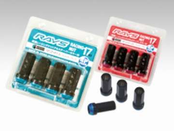 Picture of Rays 17 Hex Racing Nut 12x1-50 Open End Blue Seat - Black 2 Pieces