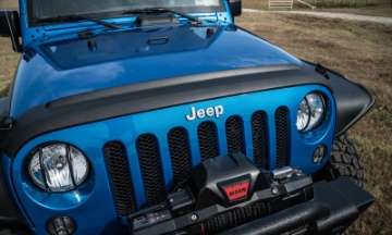 Picture of AVS 07-18 Jeep Wrangler JK Aeroskin II Textured Low Profile Hood Shield - Black