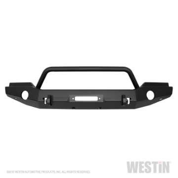 Picture of Westin 07-18 Jeep Wrangler JK WJ2 Full Width Front Bumper w-Bull Bar Textured Black