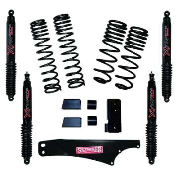 Picture of Skyjacker 2007-2018 Jeep Wrangler JK 4 Door 4WD Long Travel 2in-2-5in Lift Kit w-Black Max Shocks