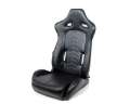 Picture of NRG Reclinable Sport Seats Pair The Arrow Black Vinyl w- Pressed NRG logo w- Black Stitch