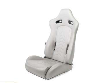 Picture of NRG Reclinable Sport Seats Pair The Arrow Grey Vinyl w- Pressed NRG logo w- Grey Stitch