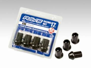 Picture of Rays 17 Hex Racing Lock Nut Set L35 Medium Type 12x1-25 - Black Chromate 4 Pieces