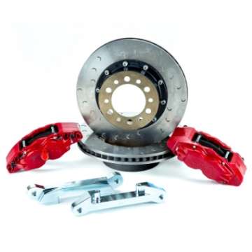 Picture of Alcon 07+ Jeep JK w- 5x5-5in Hub 357x32mm Rotor 4-Piston Red Calipers Front Brake Upgrade Kit