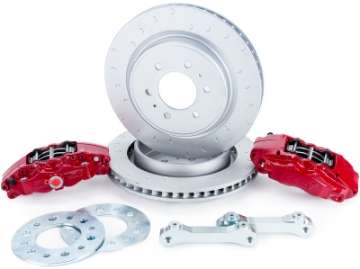 Picture of Alcon 10-14 & 17-18 Raptor-09-17 F150 360x32 Rotors 4-Piston Red Rear Brake Kit w-o Elect Park Brake