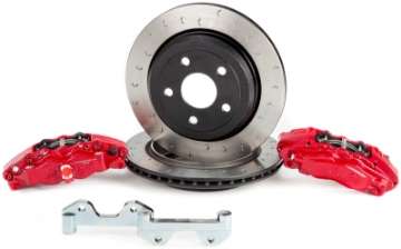 Picture of Alcon 2007+ Jeep JK-JL 330x22mm Rotors 4-Piston Red Calipers Rear Brake Kit Includes Brake Lines