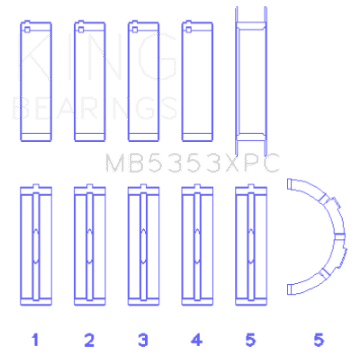 Picture of King Ford 281 4-6L SOHC 16v  Performance Main Bearing Set - Coated