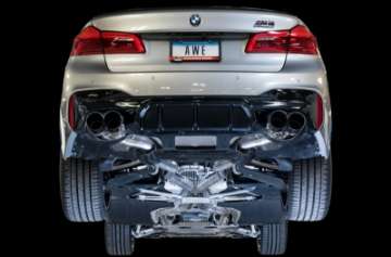 Picture of AWE Tuning 18-19 BMW F90 M5 SwitchPatch Cat-Back Exhaust- Black Diamond Tips