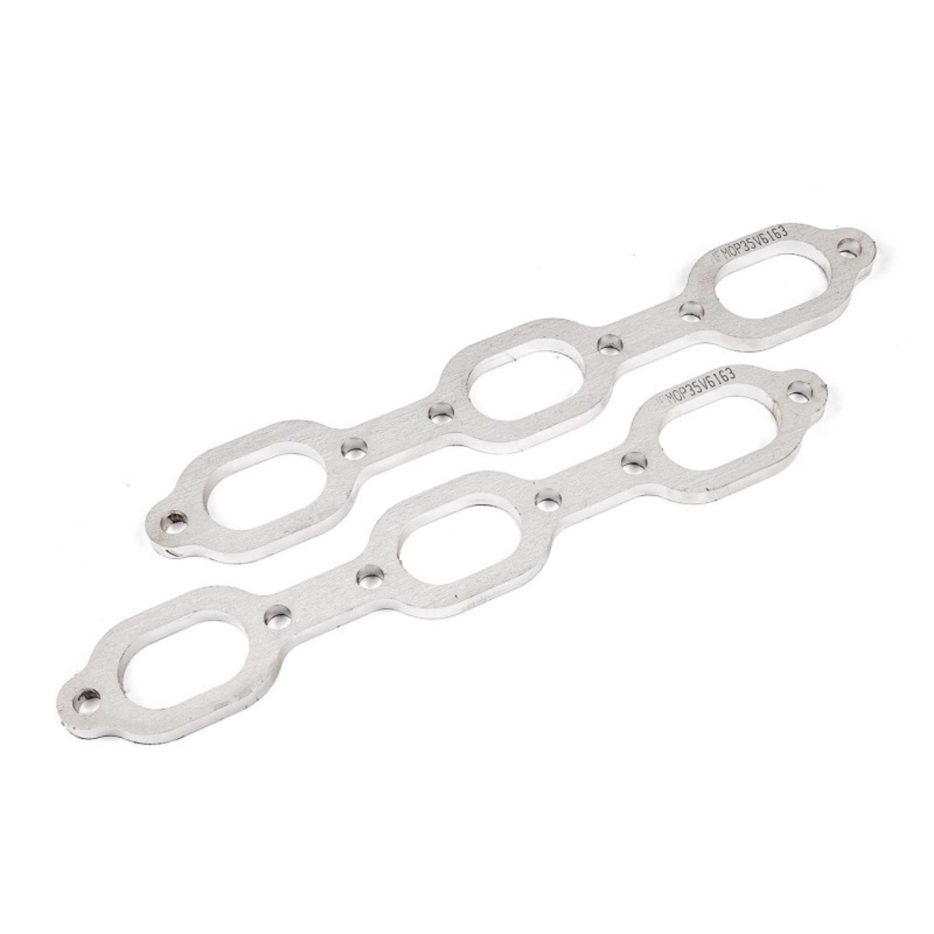 Picture of Stainless Works Mopar 3-5L V6 Flat Oval Port Header 304SS Exhaust Flanges 1-5-8in Primaries