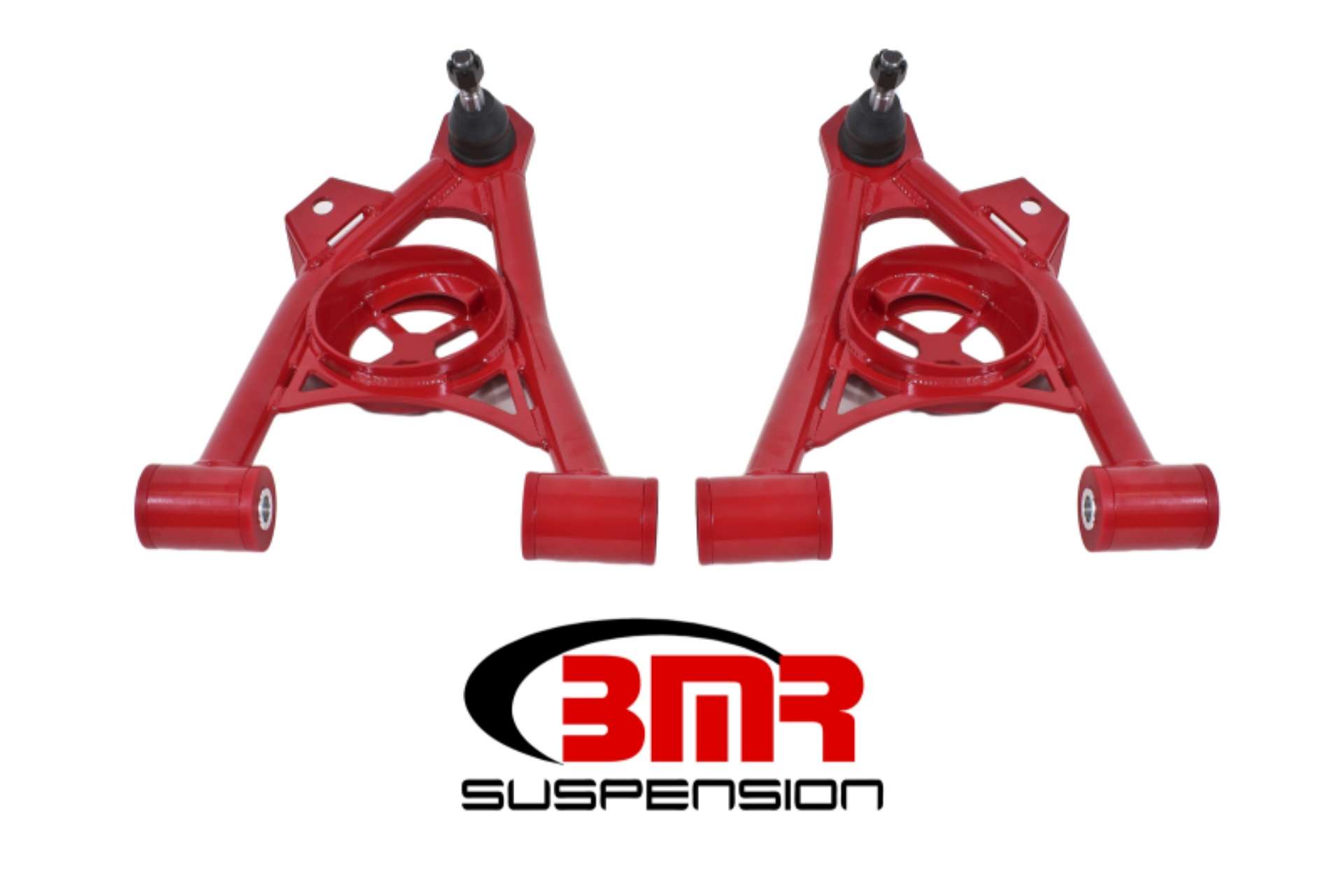 Picture of BMR 94-04 Ford Mustang Non-Adj- A-Arms Lower Poly w- Spring Pocket - Red