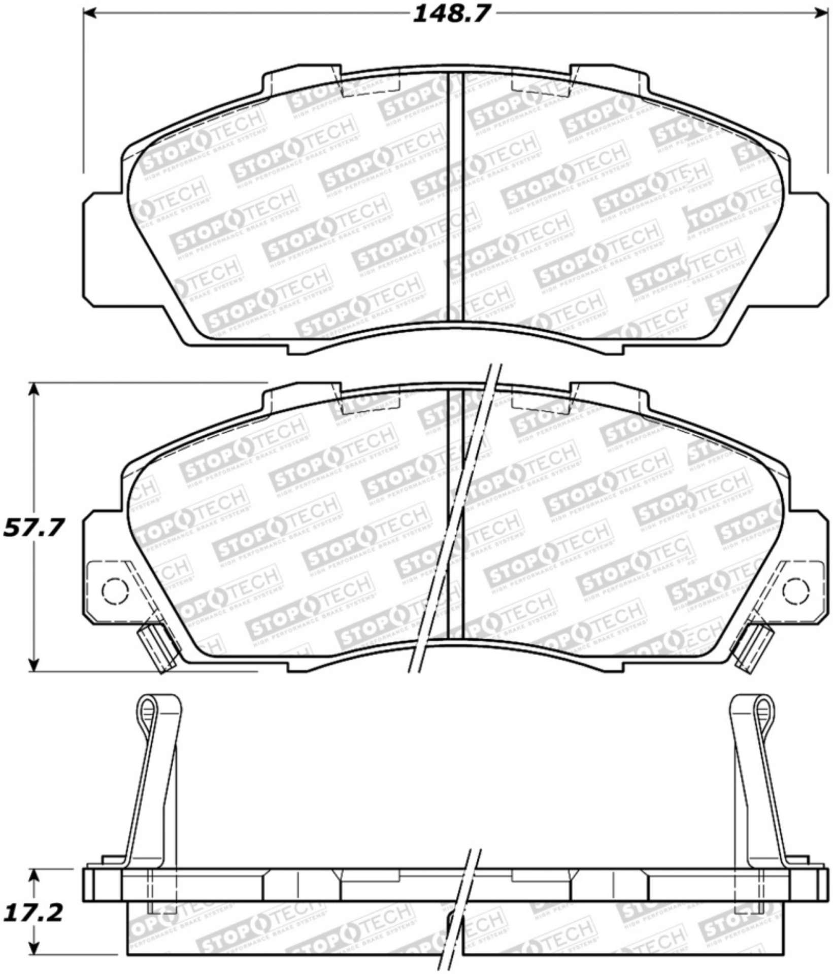 Picture of StopTech 91-05 Acura NSX Sport Performance Front Brake Pads