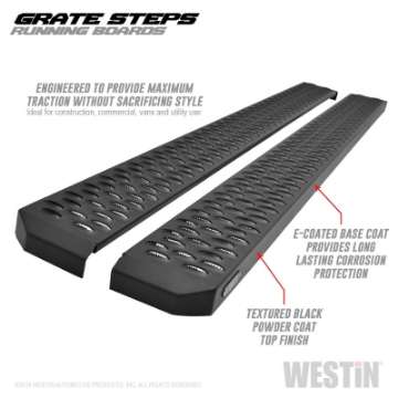 Picture of Westin Grate Steps Running Boards 75 in - Textured Black