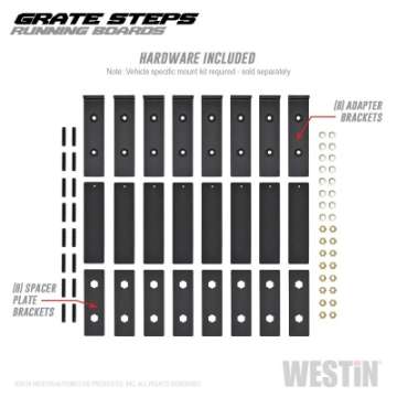 Picture of Westin Grate Steps Running Boards 75 in - Textured Black