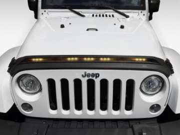 Picture of AVS 2007-2018 Jeep Wrangler JK Aeroskin Low Profile Hood Shield w- Lights - Black