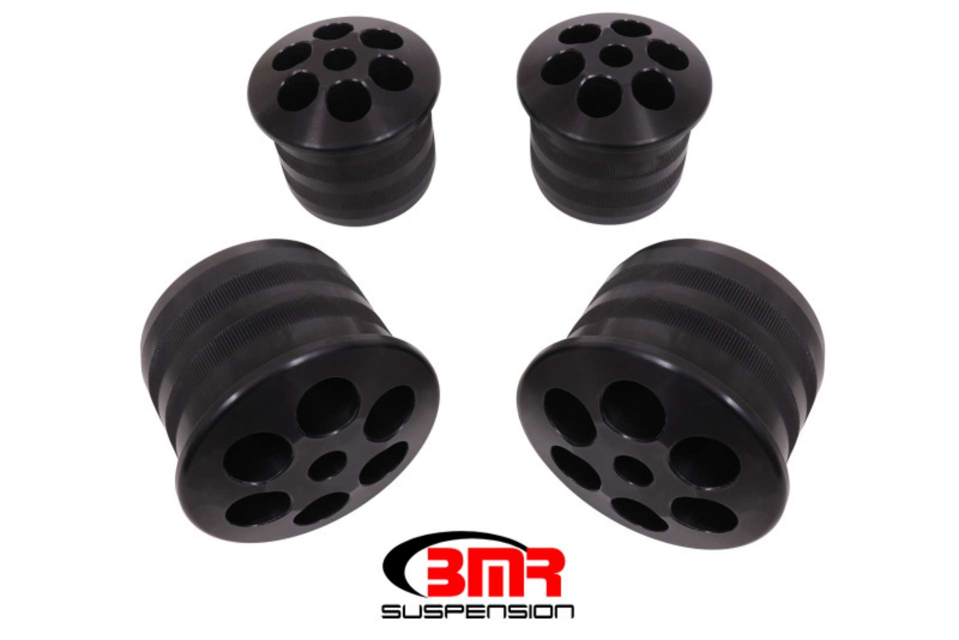 Picture of BMR 08-18 Dodge Challenger Aluminum Rear Cradle Bushings Kit - Black Anodized